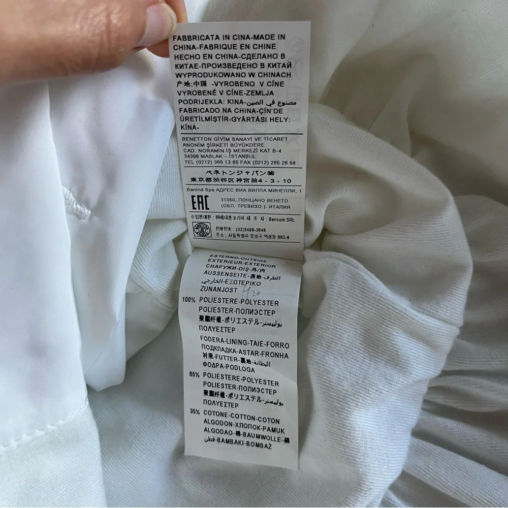 United Colors of Benetton classic double-breast white coat girls 8Y 9Y School